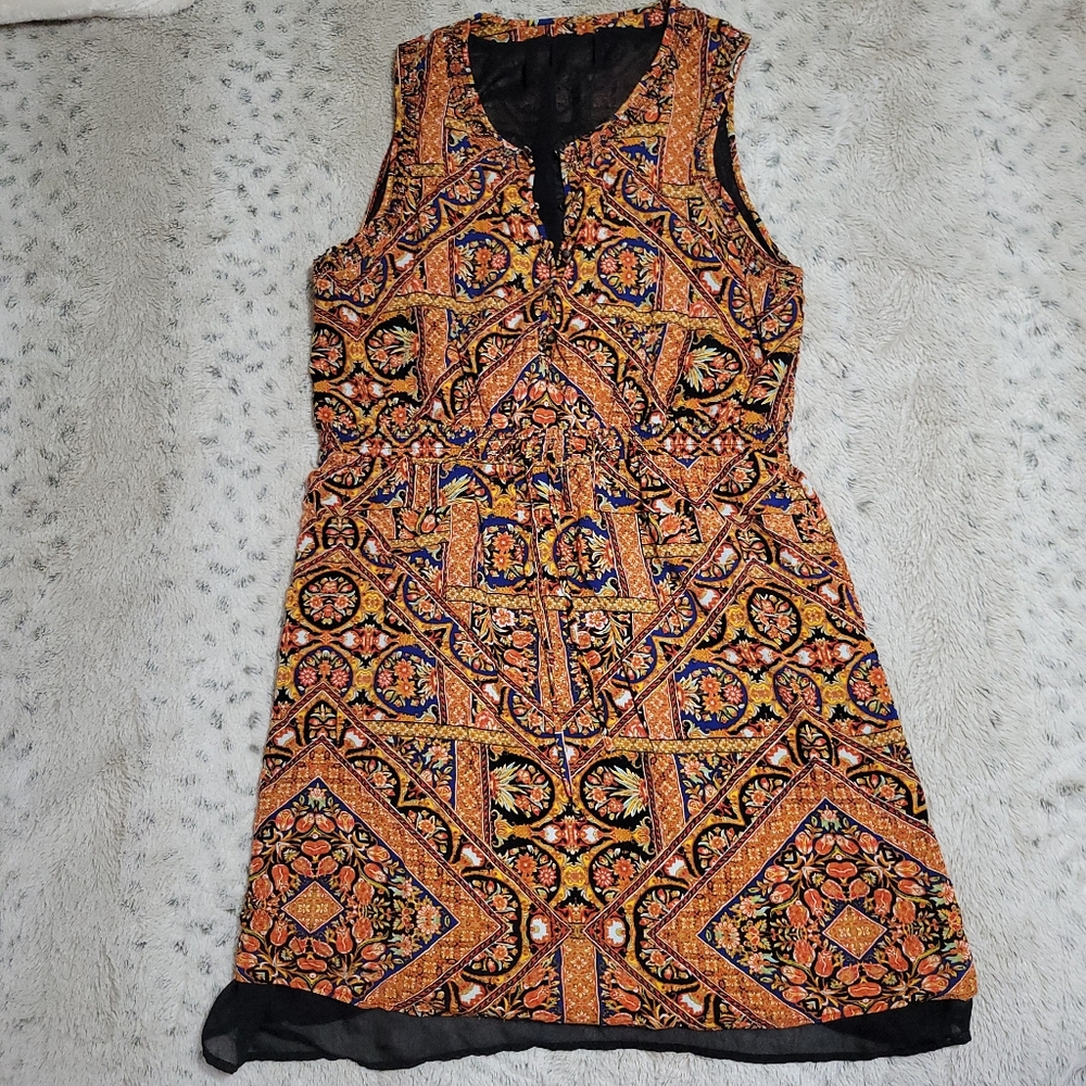 Elegant Multicolor Patterned Dress